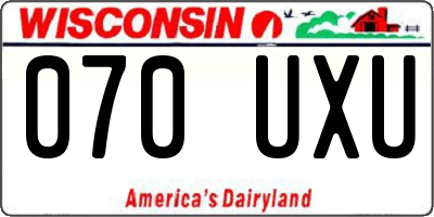 WI license plate 070UXU