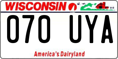 WI license plate 070UYA