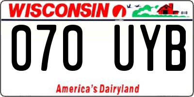 WI license plate 070UYB