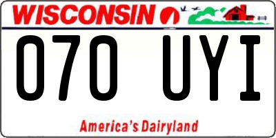 WI license plate 070UYI