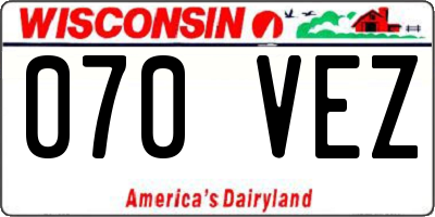 WI license plate 070VEZ