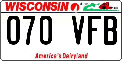 WI license plate 070VFB