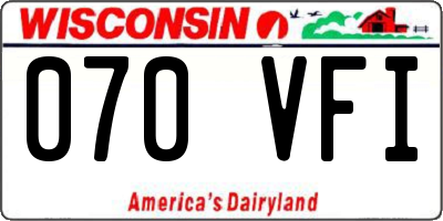 WI license plate 070VFI