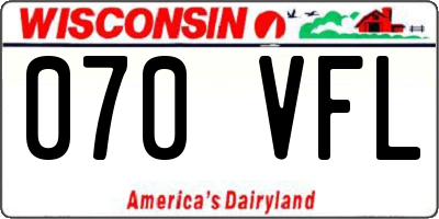 WI license plate 070VFL