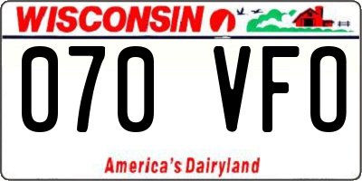 WI license plate 070VFO