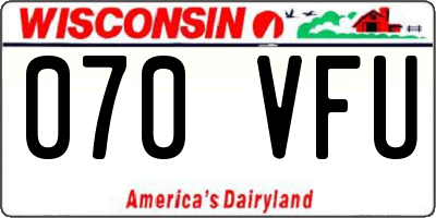 WI license plate 070VFU