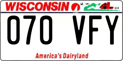 WI license plate 070VFY