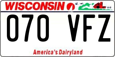 WI license plate 070VFZ