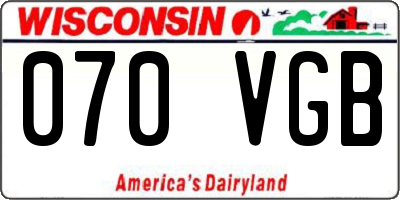 WI license plate 070VGB