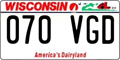 WI license plate 070VGD