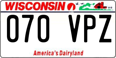 WI license plate 070VPZ