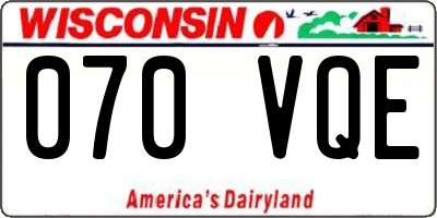 WI license plate 070VQE