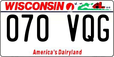 WI license plate 070VQG