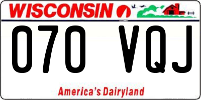 WI license plate 070VQJ