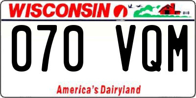 WI license plate 070VQM