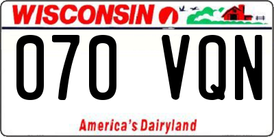 WI license plate 070VQN