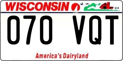 WI license plate 070VQT