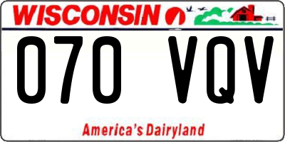 WI license plate 070VQV