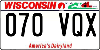 WI license plate 070VQX