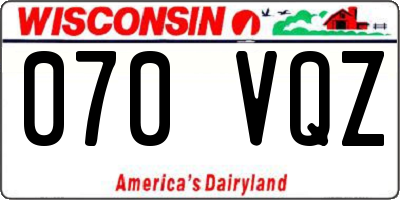 WI license plate 070VQZ
