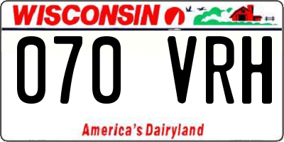 WI license plate 070VRH