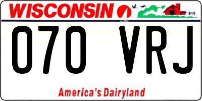 WI license plate 070VRJ