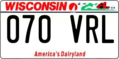 WI license plate 070VRL