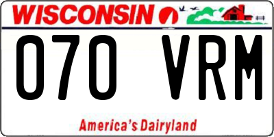 WI license plate 070VRM