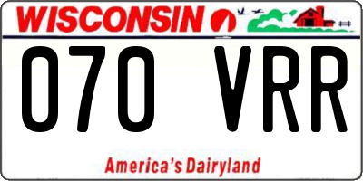 WI license plate 070VRR