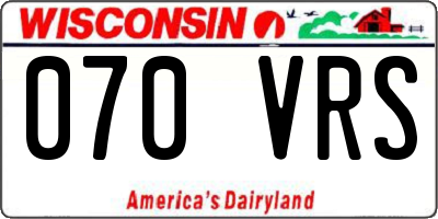 WI license plate 070VRS