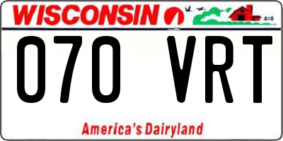 WI license plate 070VRT