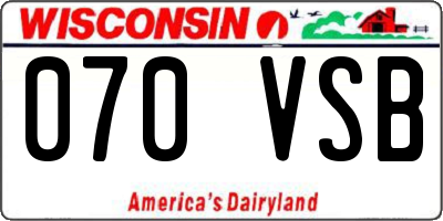 WI license plate 070VSB