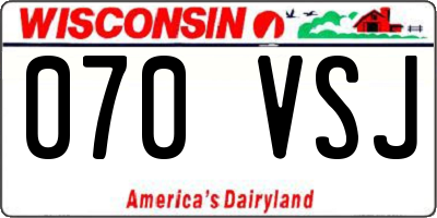 WI license plate 070VSJ
