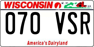 WI license plate 070VSR