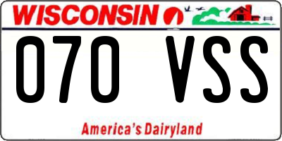 WI license plate 070VSS