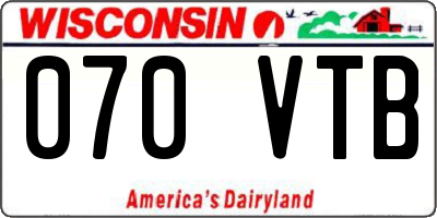 WI license plate 070VTB
