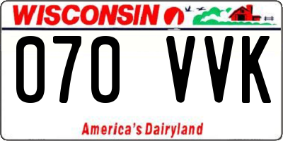 WI license plate 070VVK