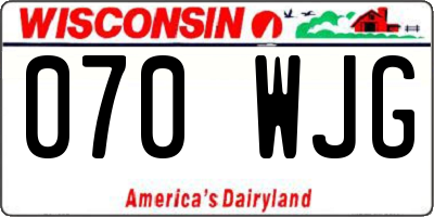 WI license plate 070WJG