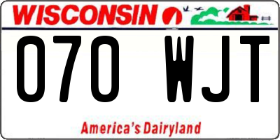 WI license plate 070WJT