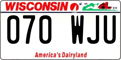 WI license plate 070WJU
