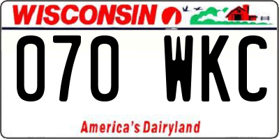 WI license plate 070WKC
