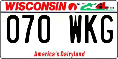WI license plate 070WKG