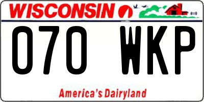 WI license plate 070WKP