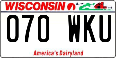 WI license plate 070WKU