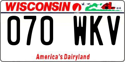 WI license plate 070WKV
