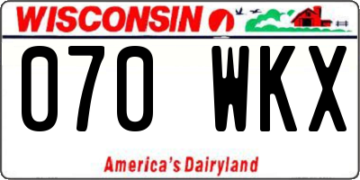 WI license plate 070WKX