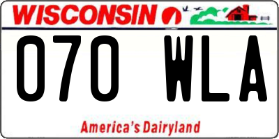 WI license plate 070WLA