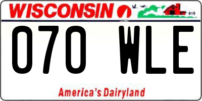 WI license plate 070WLE