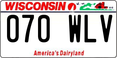 WI license plate 070WLV
