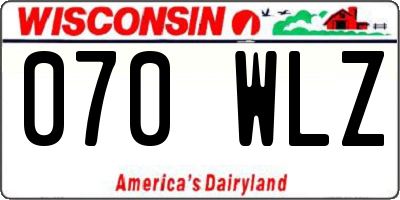 WI license plate 070WLZ